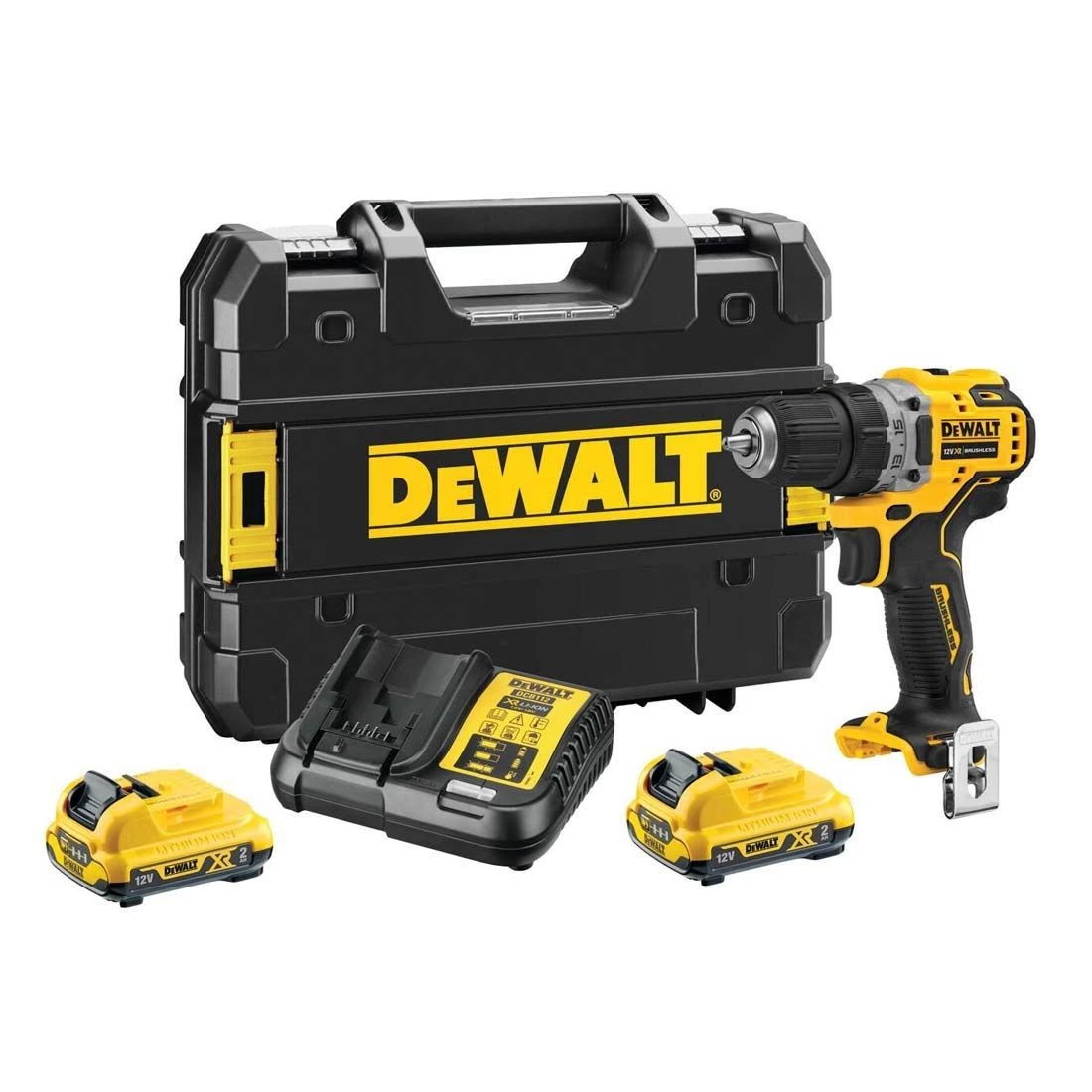 DEWALT DCD701D2 10.8V / 12V XR SUB COMPACT DRILL DRIVER (Includes 2x 2.0Ah Batteries)