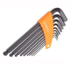 Faithfull Hexagon Key Set 9 Piece Long Arm Ball End Metric (1.5-10mm) - 9 Piece Set