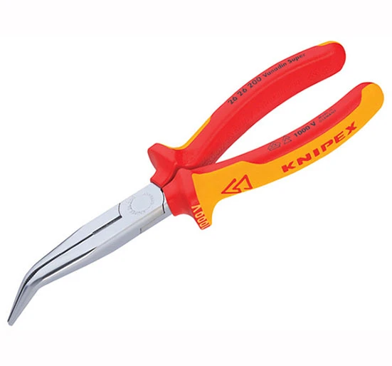 Knipex Bent Long Nose - Side Cutters 200mm VDE Grips - 200mm VDE Grips