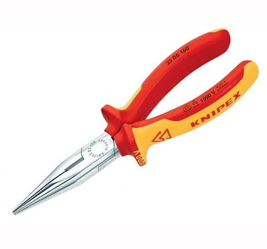 Knipex Snipe Nose Side Cutting Pliers (Radio) 160mm VDE - VDE Grips 160mm
