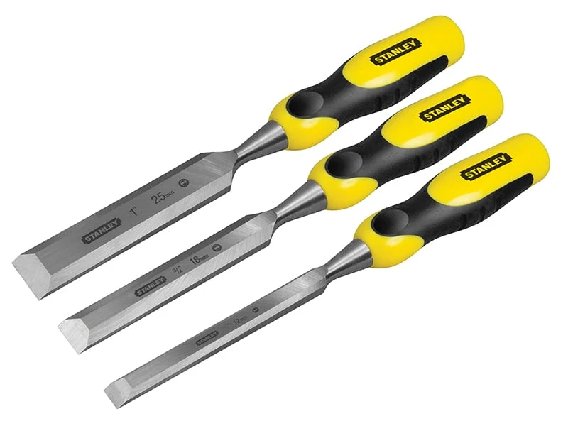 Stanley DYNAGRIP Bevel Edge Chisel With Strike Cap Set, 3 Piece - Image 2