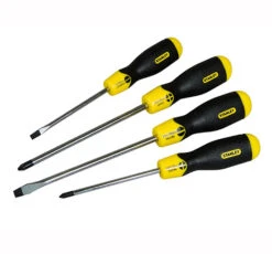 Stanley Cushion Grip Screwdriver Set Par/Flared /Phillips 4 Piece - 4 Piece Set