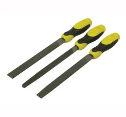 Stanley File Set 3 Piece Flat , 1/2 Round, 3 Square 200mm (8in) - 3 Piece Set